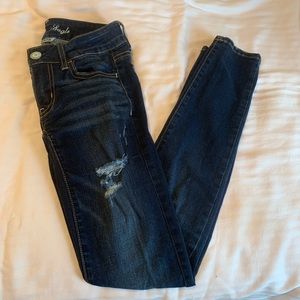 American eagle distressed skinny jeans 00
